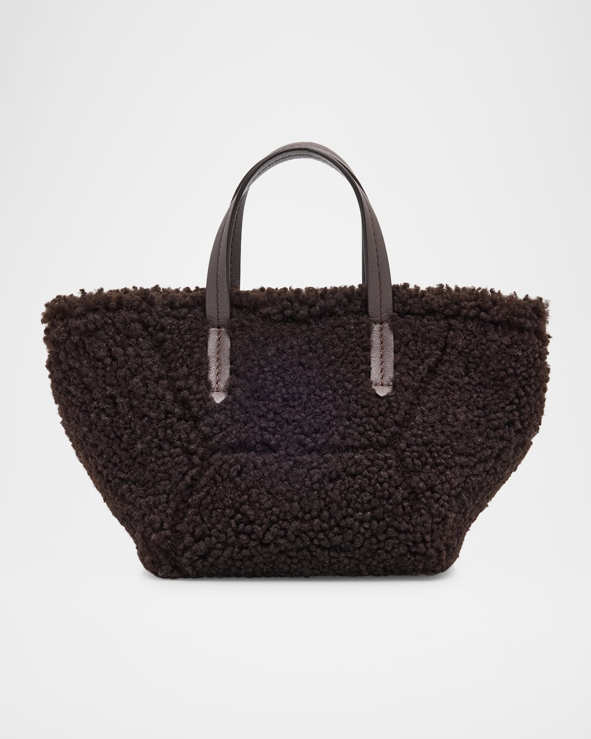 Brunello Cucinelli Duo Shearling Mini Shopper Tote Bag