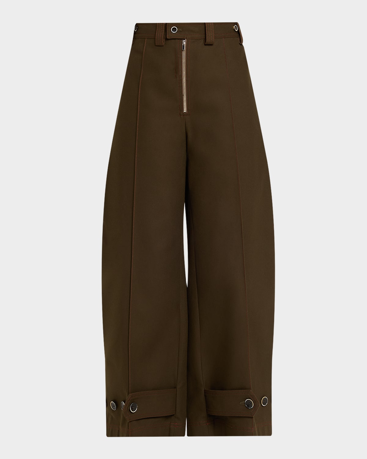Christopher John Rogers Tab-ankle Barrel Trousers In Green