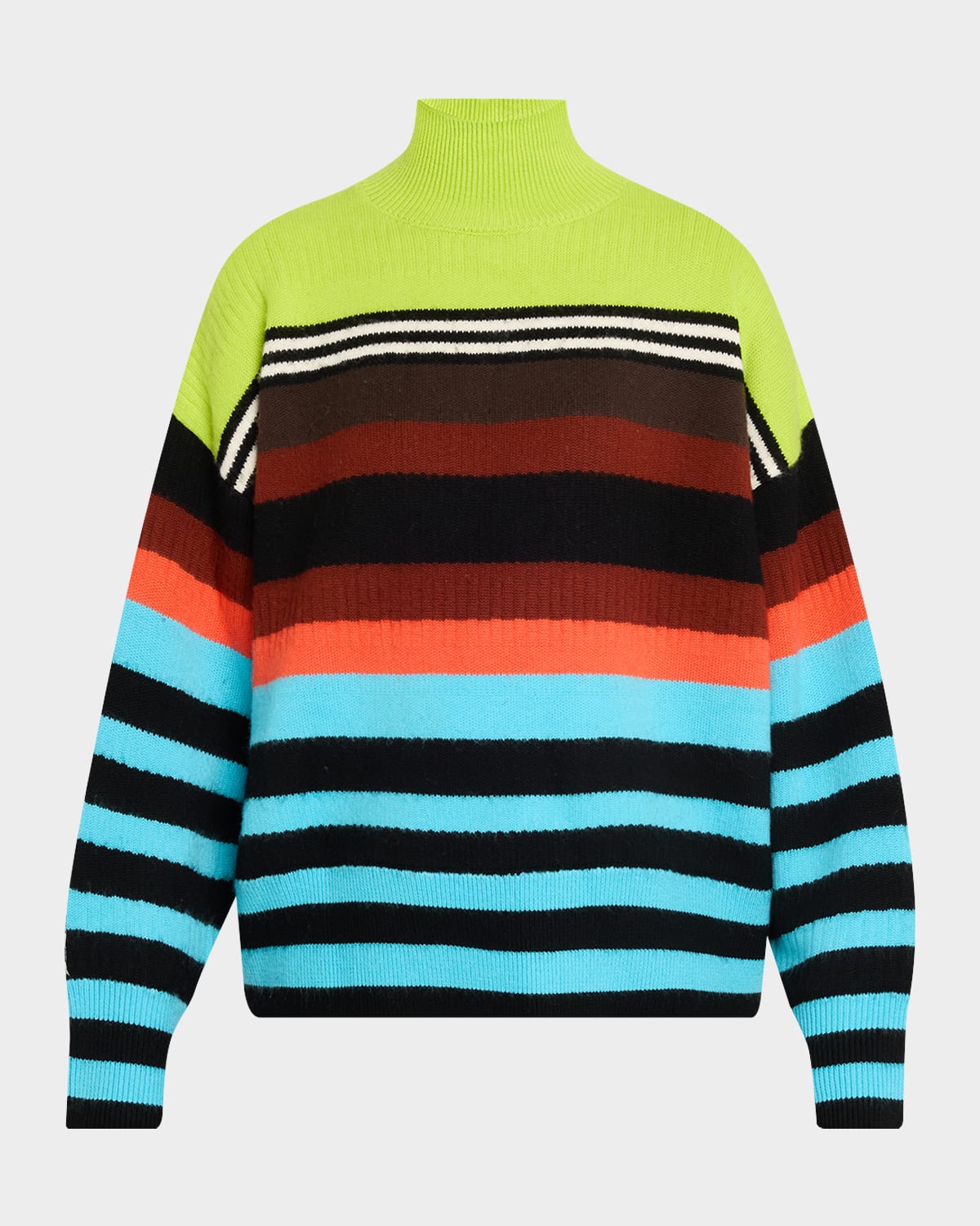 Christopher John Rogers Striped Brushed Wool Turtleneck Sweater