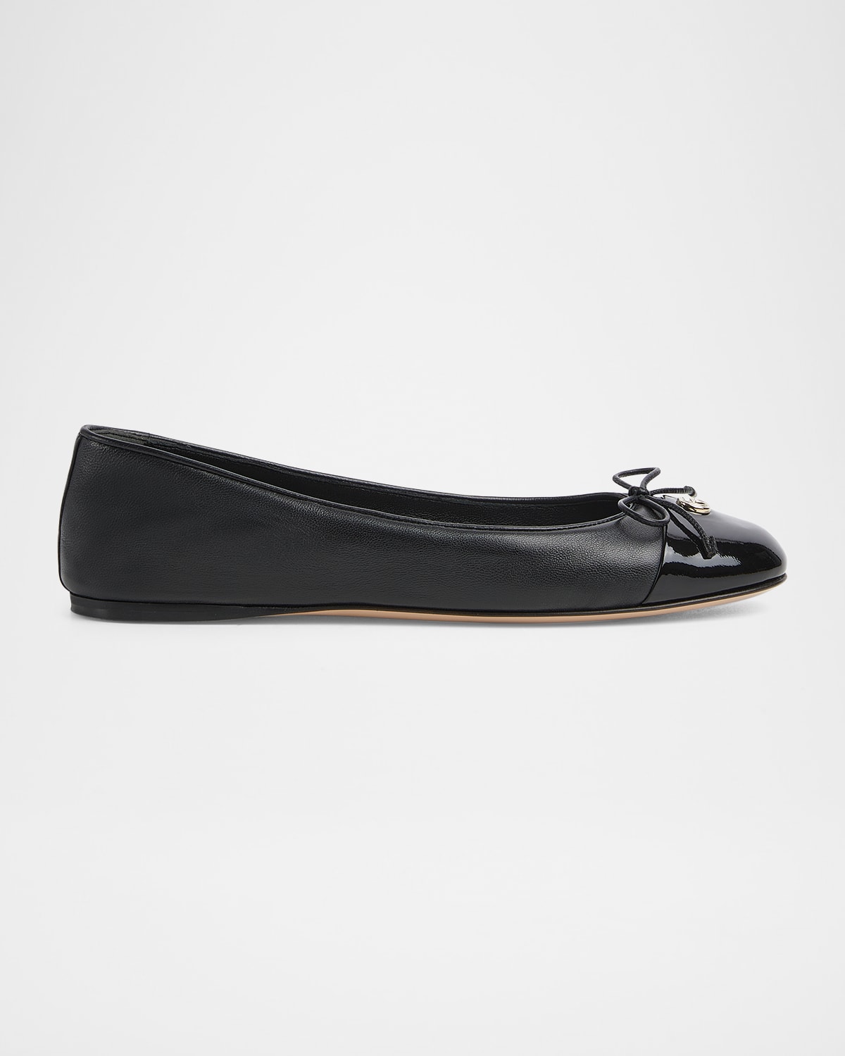 Gucci New Marmont Gg Nappa Leather Ballerina Flats In Black