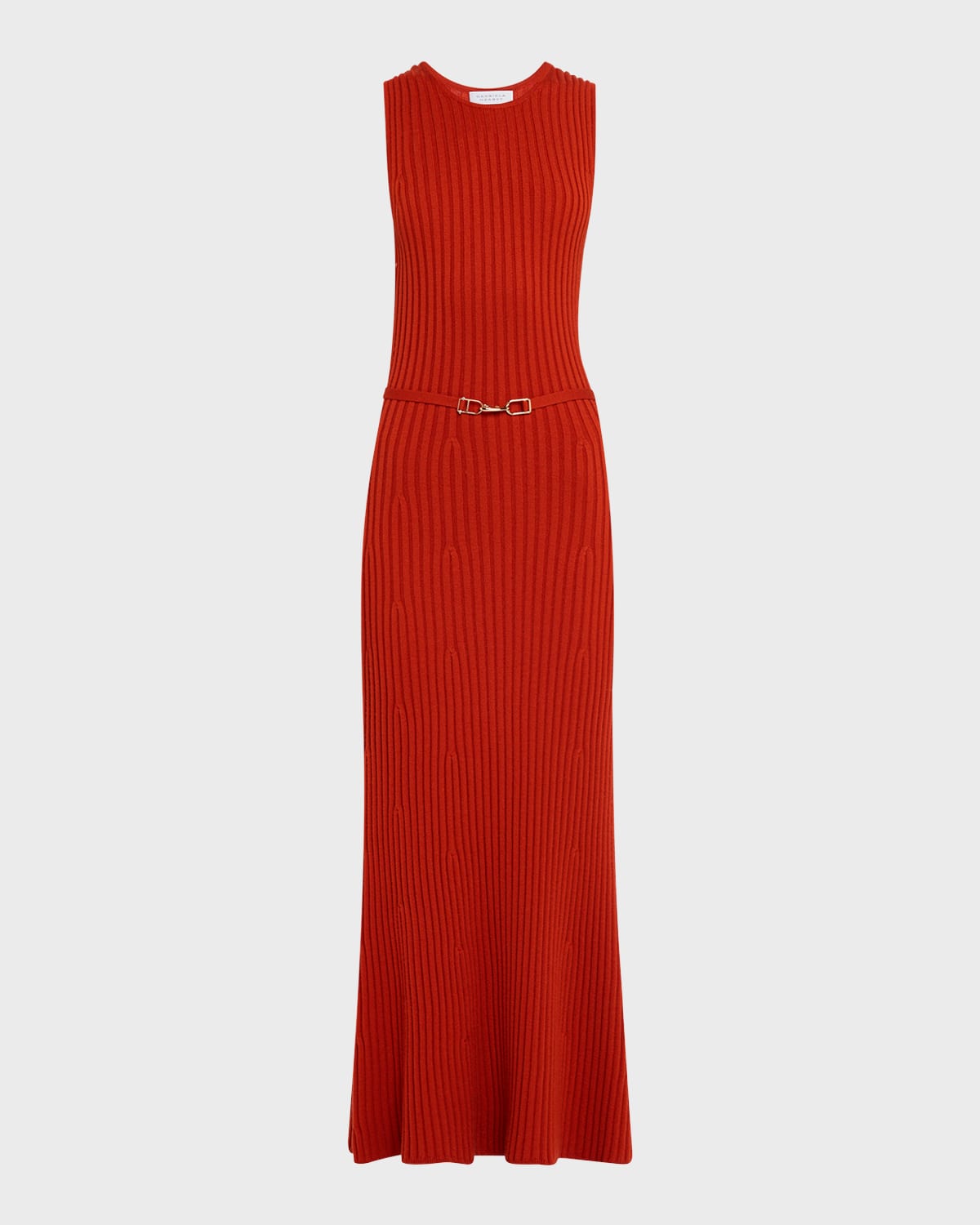 Meier Belted Cashmere Rib Midi Dress