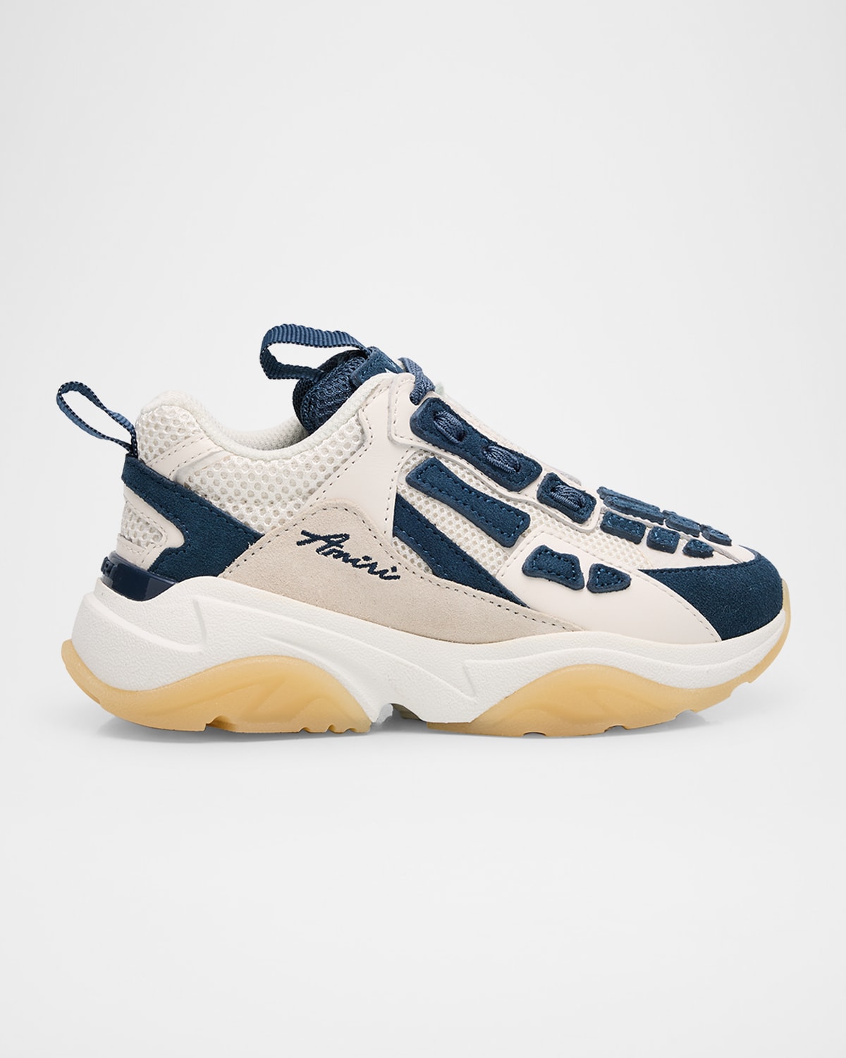 Amiri Boy's Bone Runner Sneakers, Toddler/kid In Blue