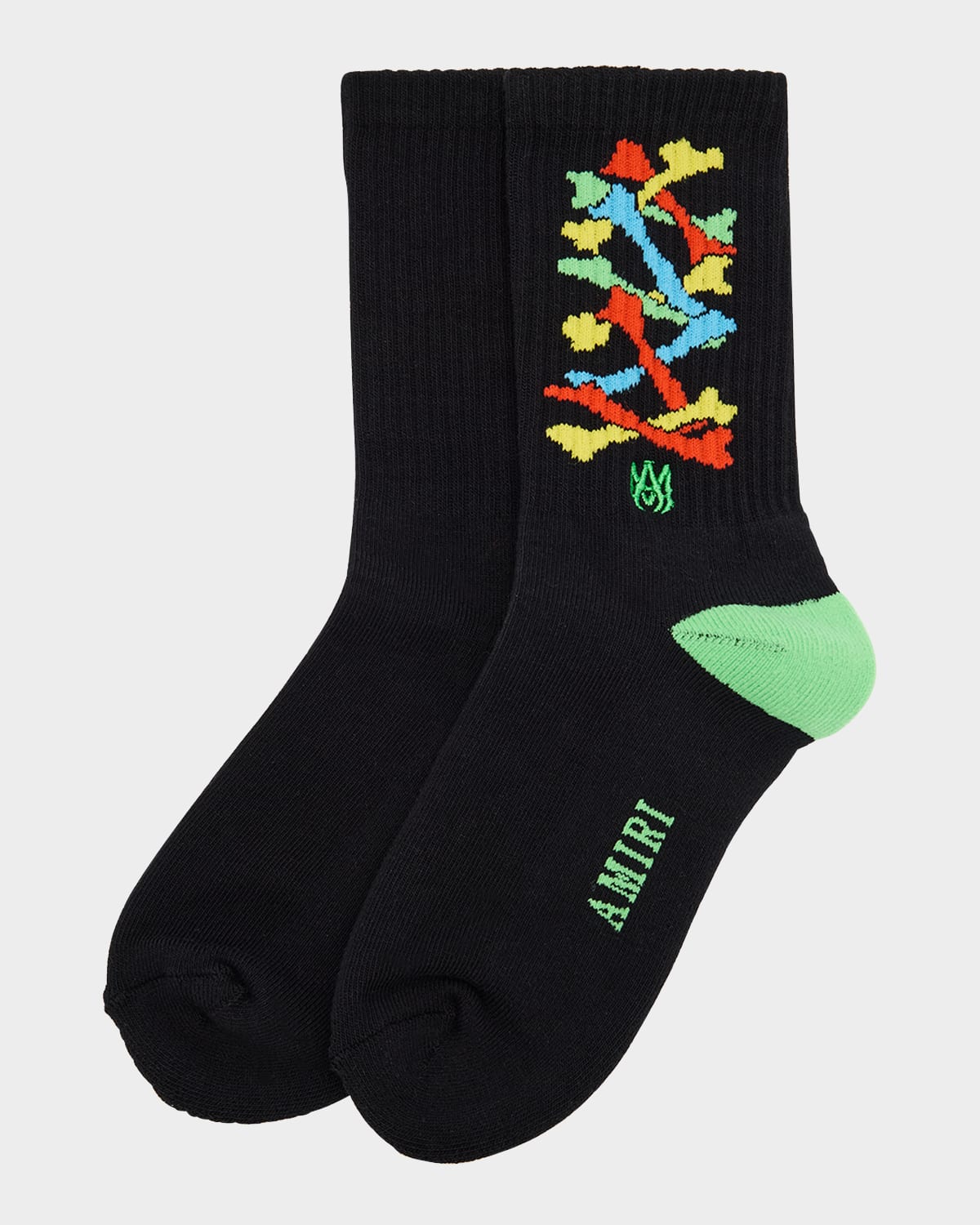 Amiri Kid's Stacked Bones Crew Socks