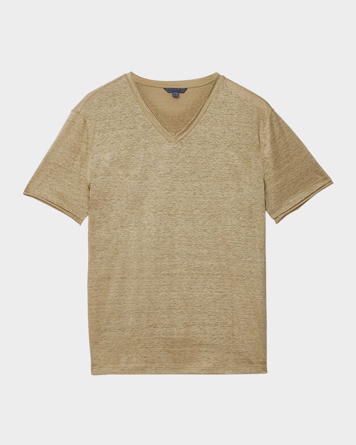 John Varvatos Wooster Slim Fit V-neck Burnout Linen T-shirt In Brown