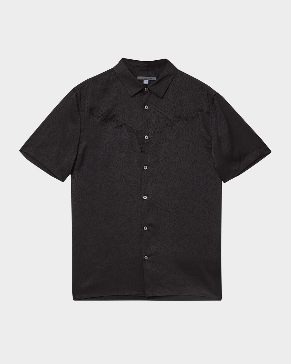 Men's Embroidered Jacquard Short-Sleeve Shirt