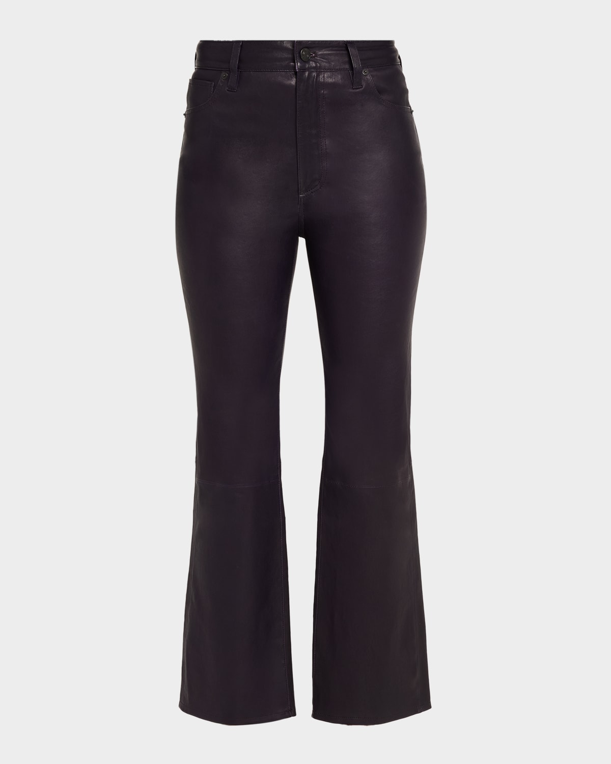 Frame The Leather Reboot Crop Jeans In Brown