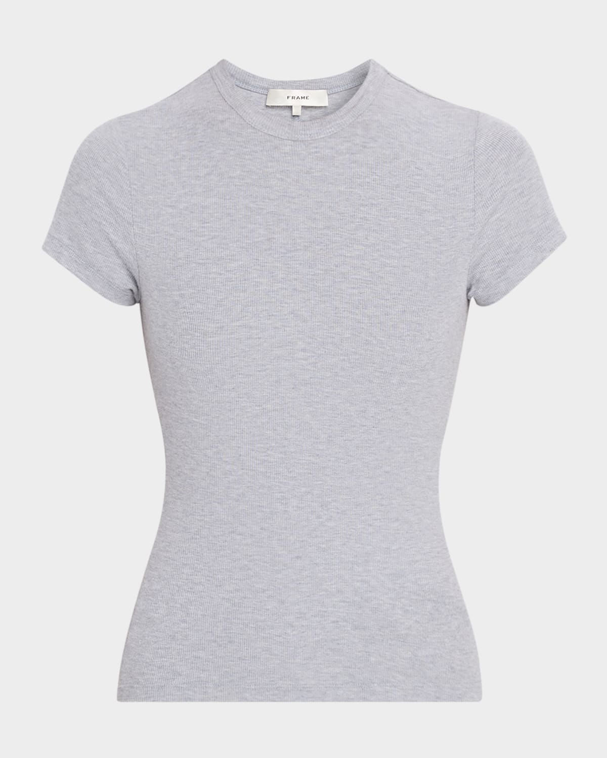 Frame Womens Heather Grey The Rib Baby Tee Modal-jersey Top In Gray