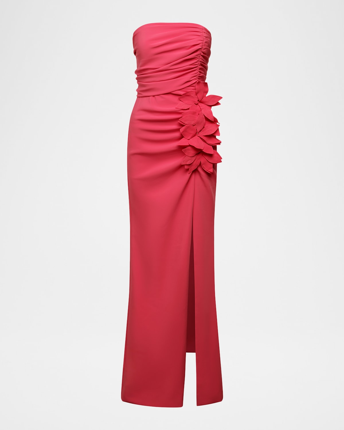 Bcbgmaxazria Flower Appliqué Strapless Gown In Pink