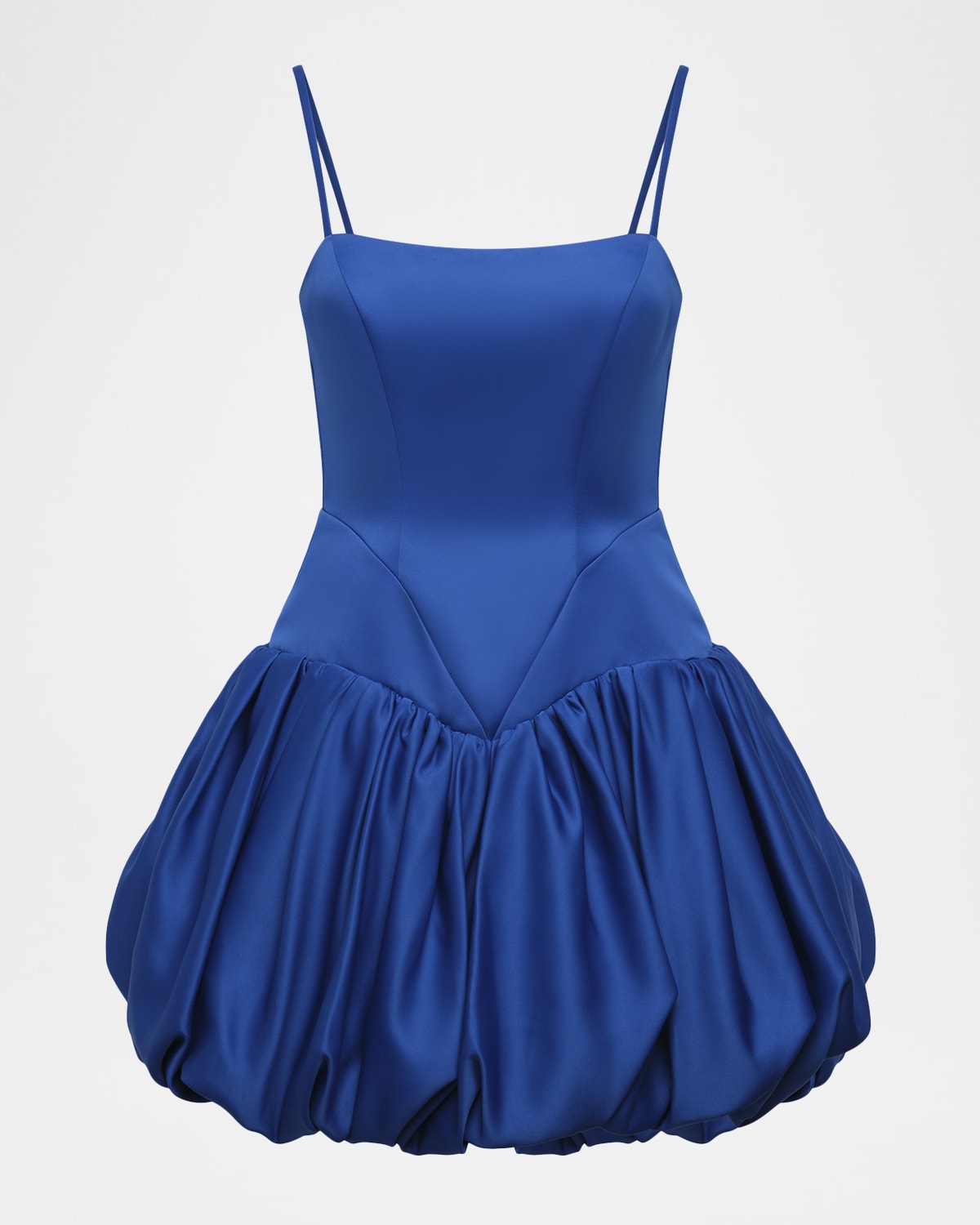 Bcbgmaxazria Satin Mini Bubble Dress In Blue