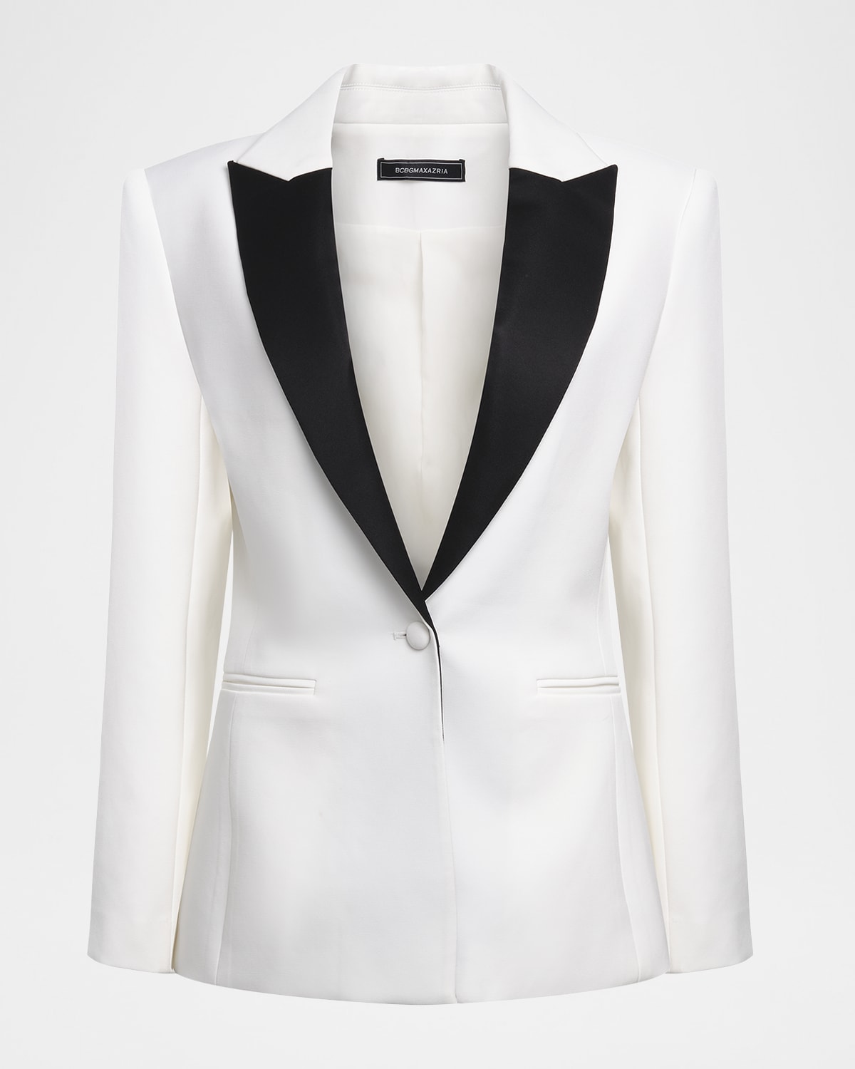 Bcbgmaxazria Satin-lapel Tux Blazer In Black