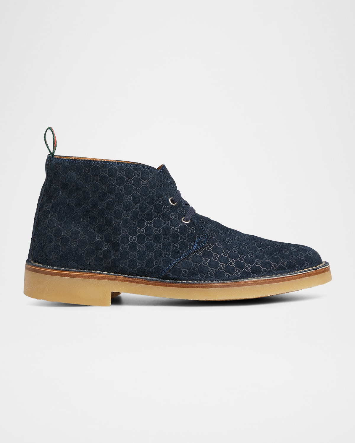Gucci Men's Moreau Gg Suede Lace-up Ankle Boots