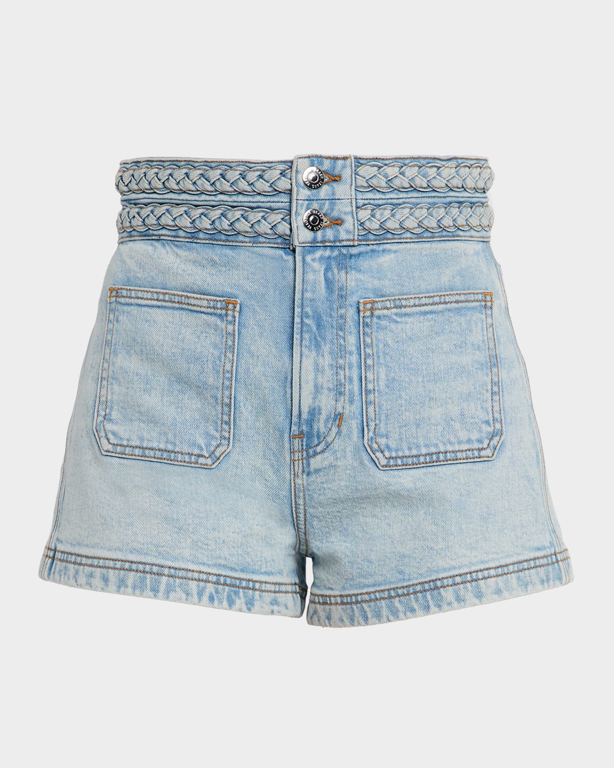 Elijah Braided Patch Pocket Denim Shorts