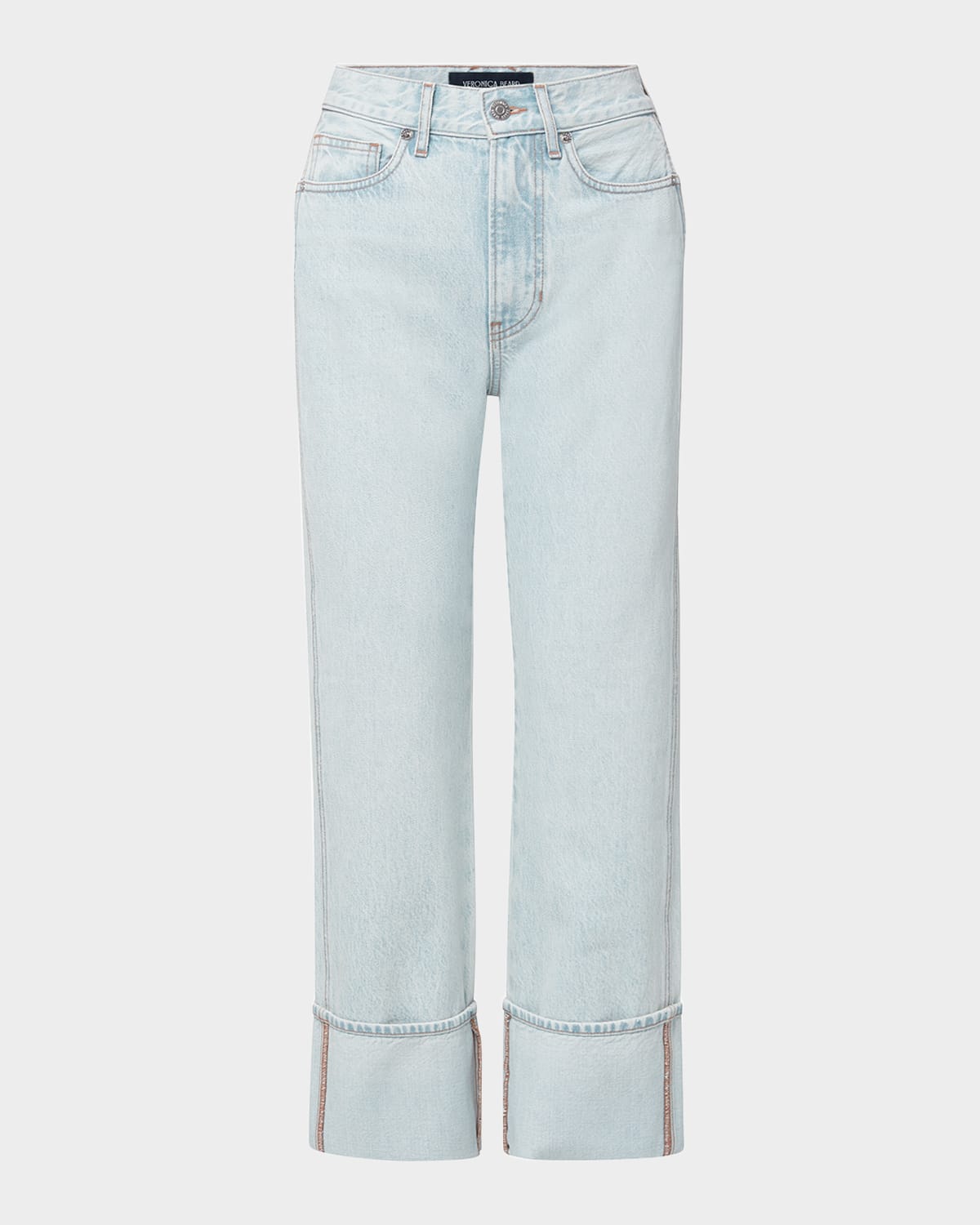 Dylan High-Rise Straight Cuffed Ankle Jeans
