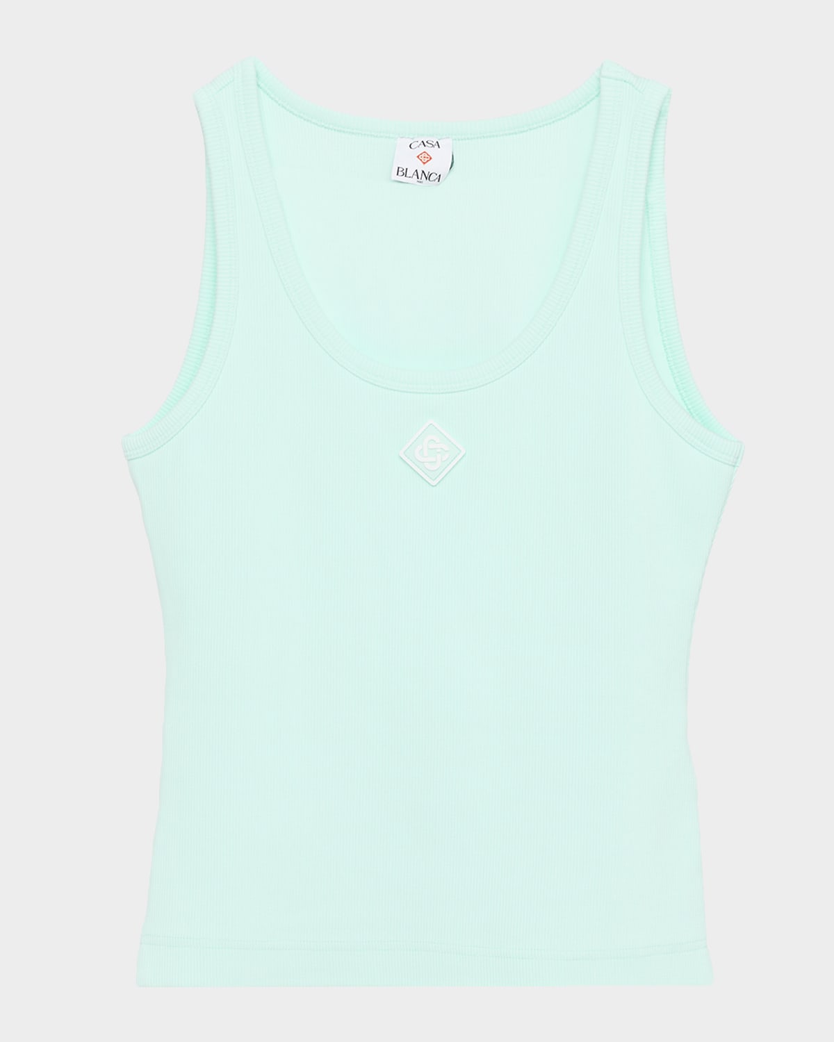 Casablanca Ribbed Tank Top In Blue