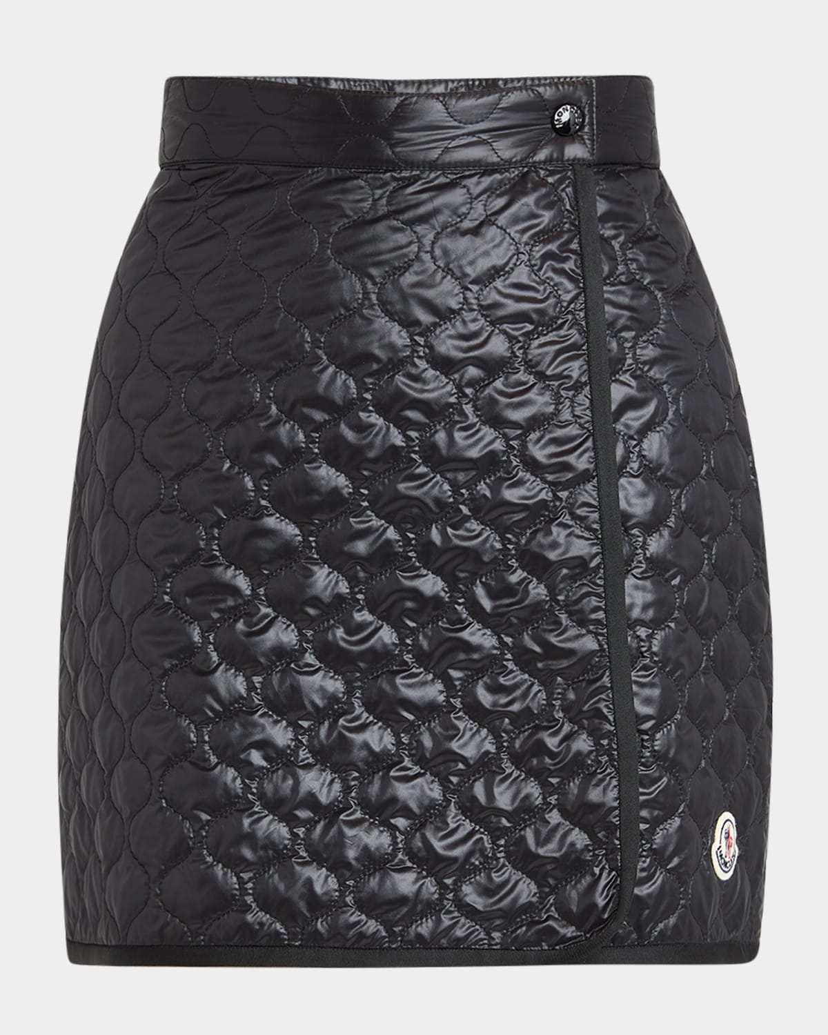 Moncler Padded Miniskirt With Square Quilting In Black