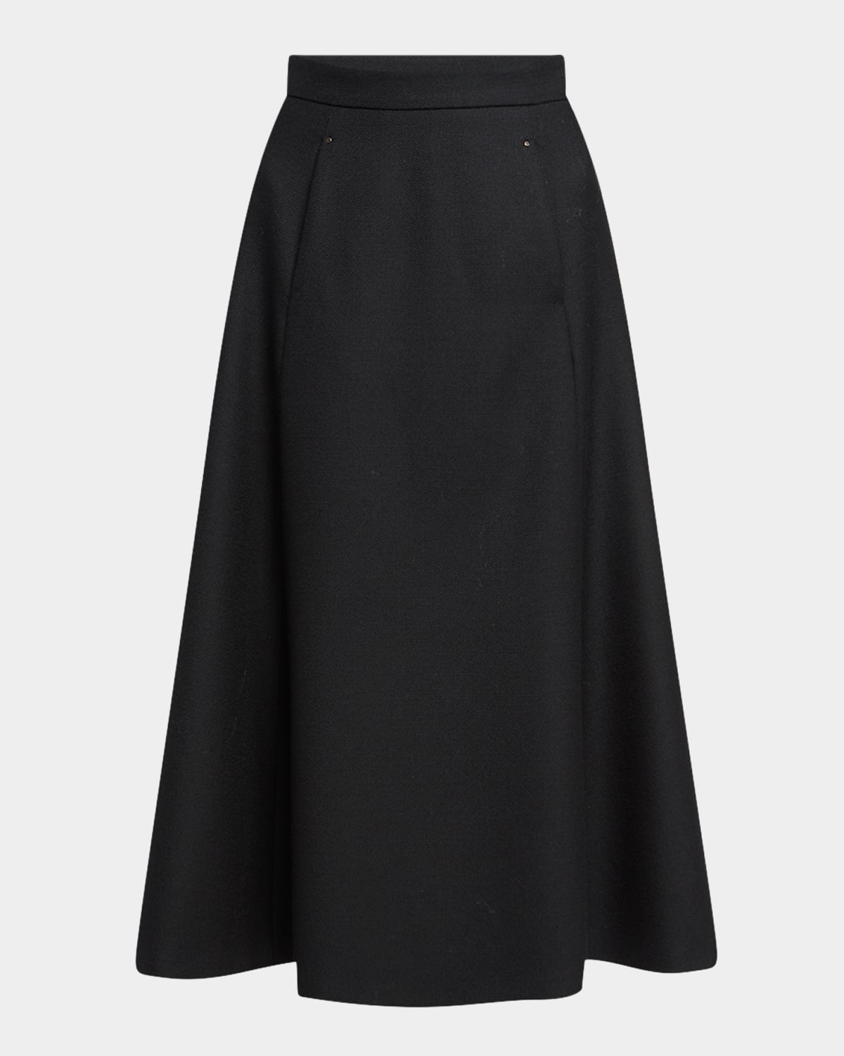 Moncler Circle-cut Wool Midi Skirt In Black