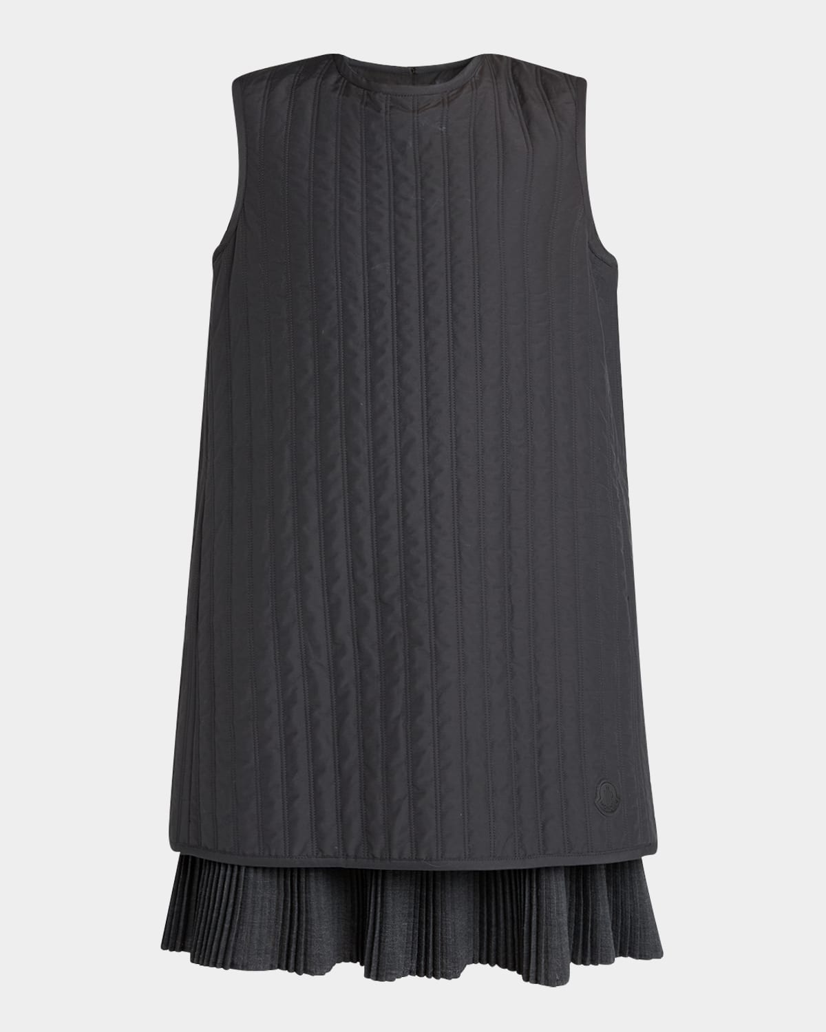 Moncler Quilted Sleeveless Shift Dress In Black