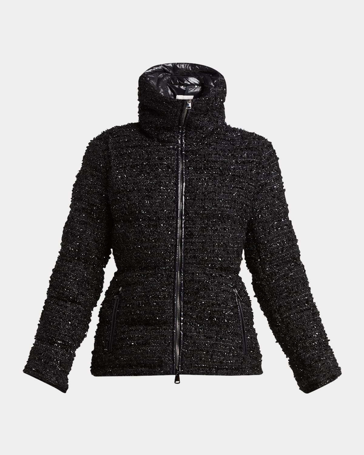 Moncler Urbel Tweed Down Puffer Jacket In Multi