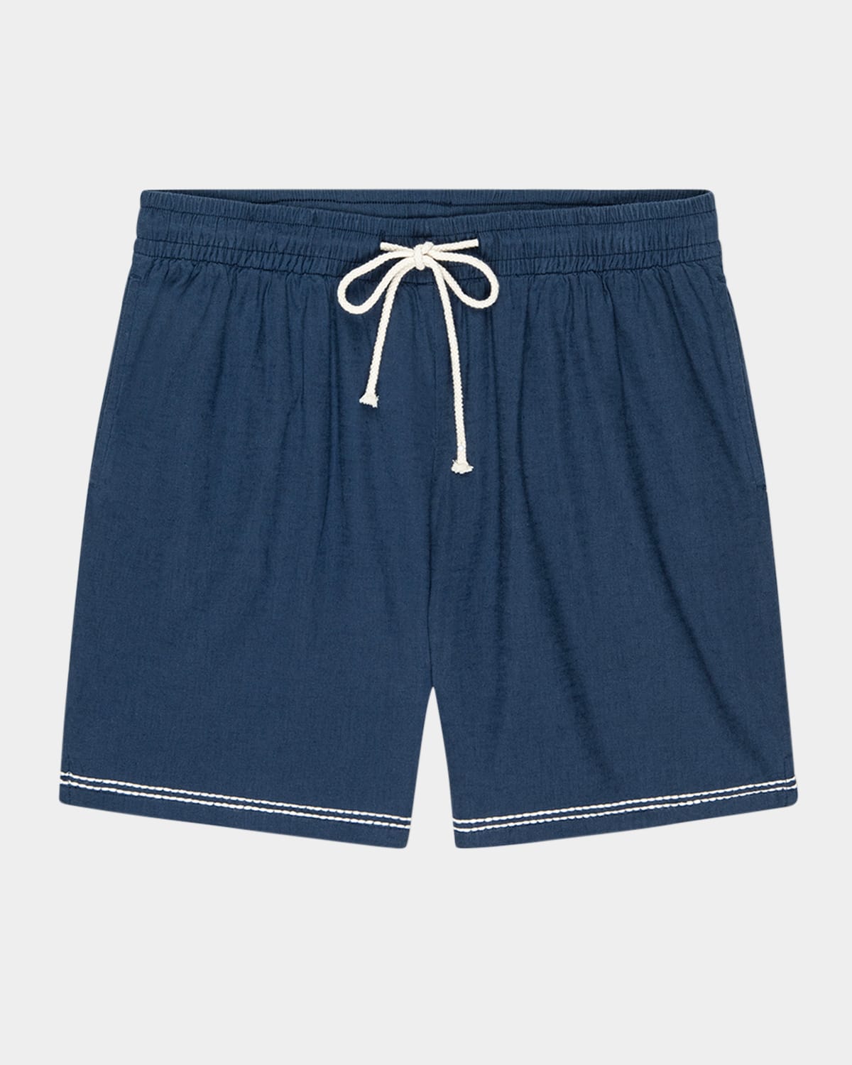 Men's Hudson Embroidered-Trim Pull-On Shorts