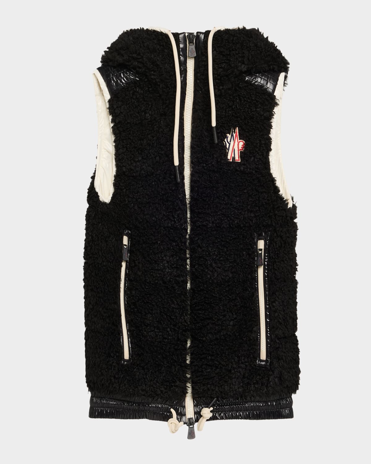 Moncler Teddy Padded Vest In Black