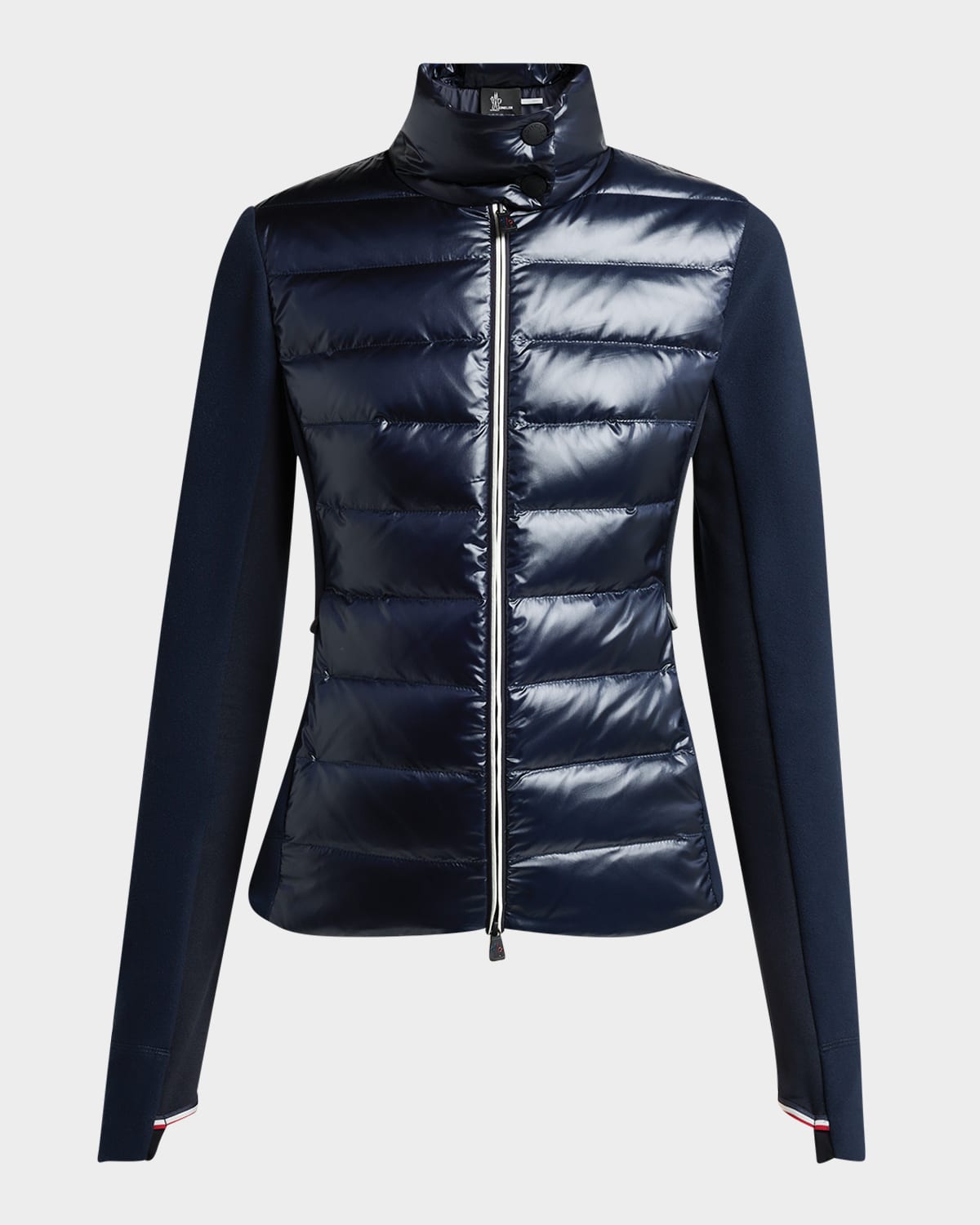 Moncler Padded Down Zip-up Sweatshirt In Blue