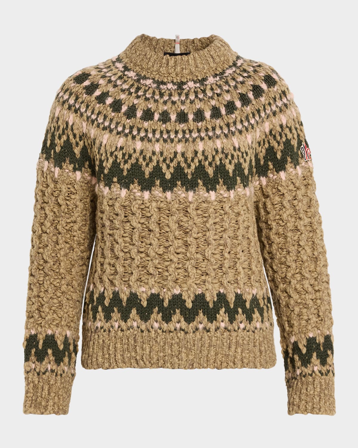 Moncler Cable-knit Fairisle Sweater In Multi