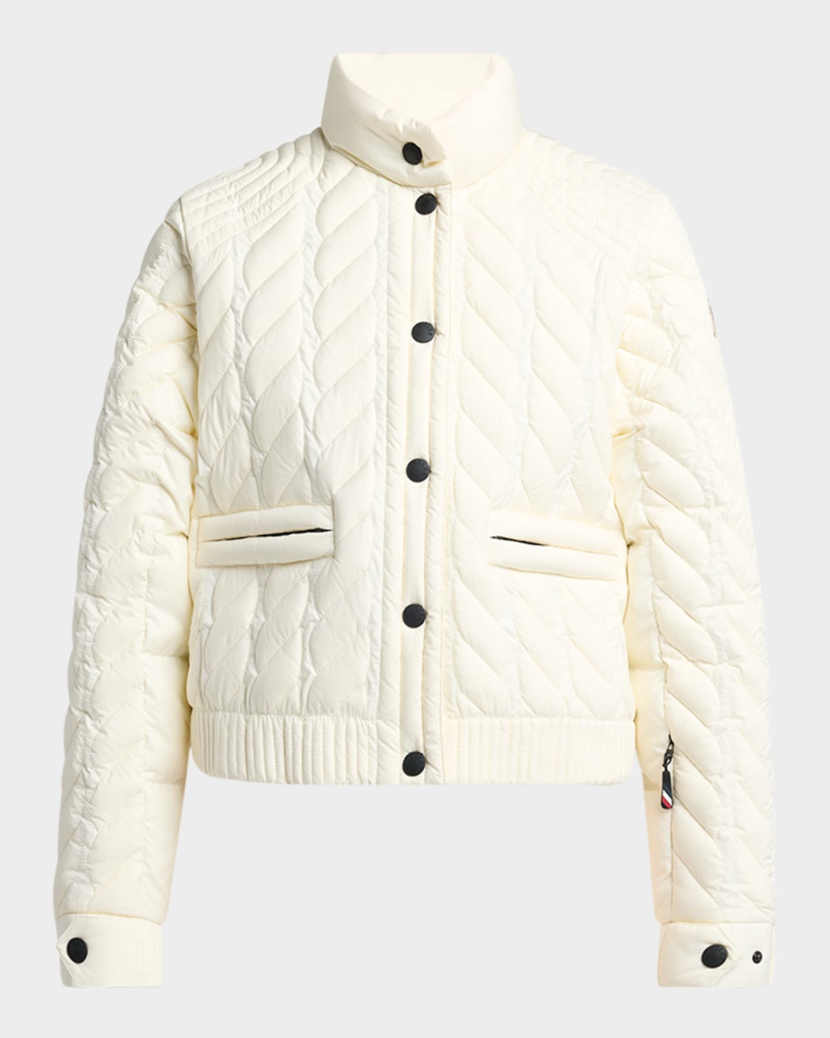 Moncler Anaga Quilted Down Ski Jacket In White