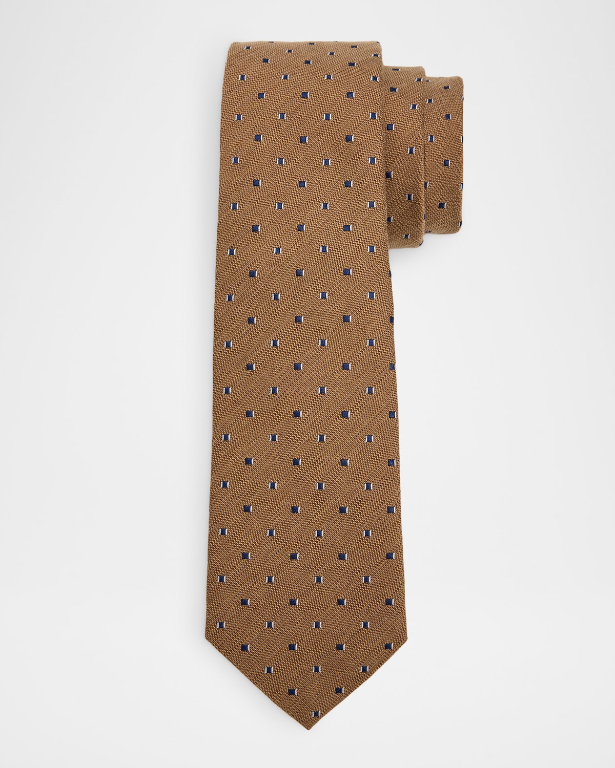 Emporio Armani Men's Bordeaux Micro-jacquard Silk And Wool Tie In Brown