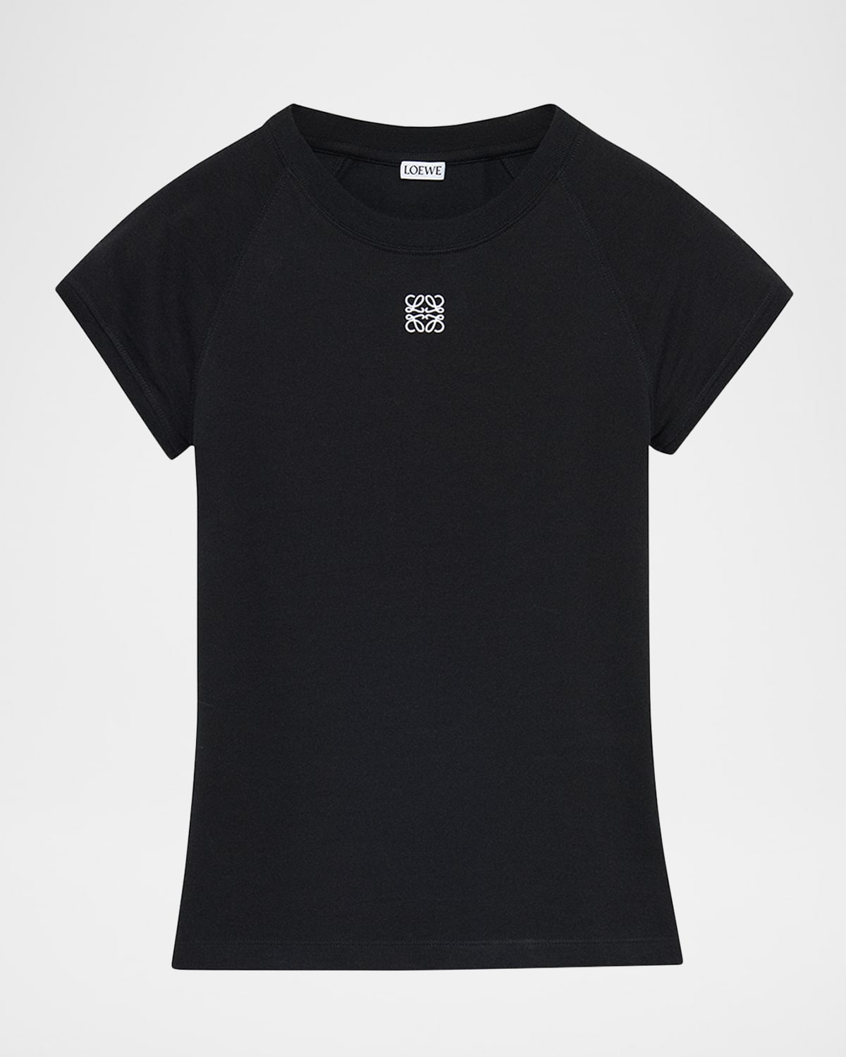 Loewe Ribbed Anagram Short-sleeve Tee In Black