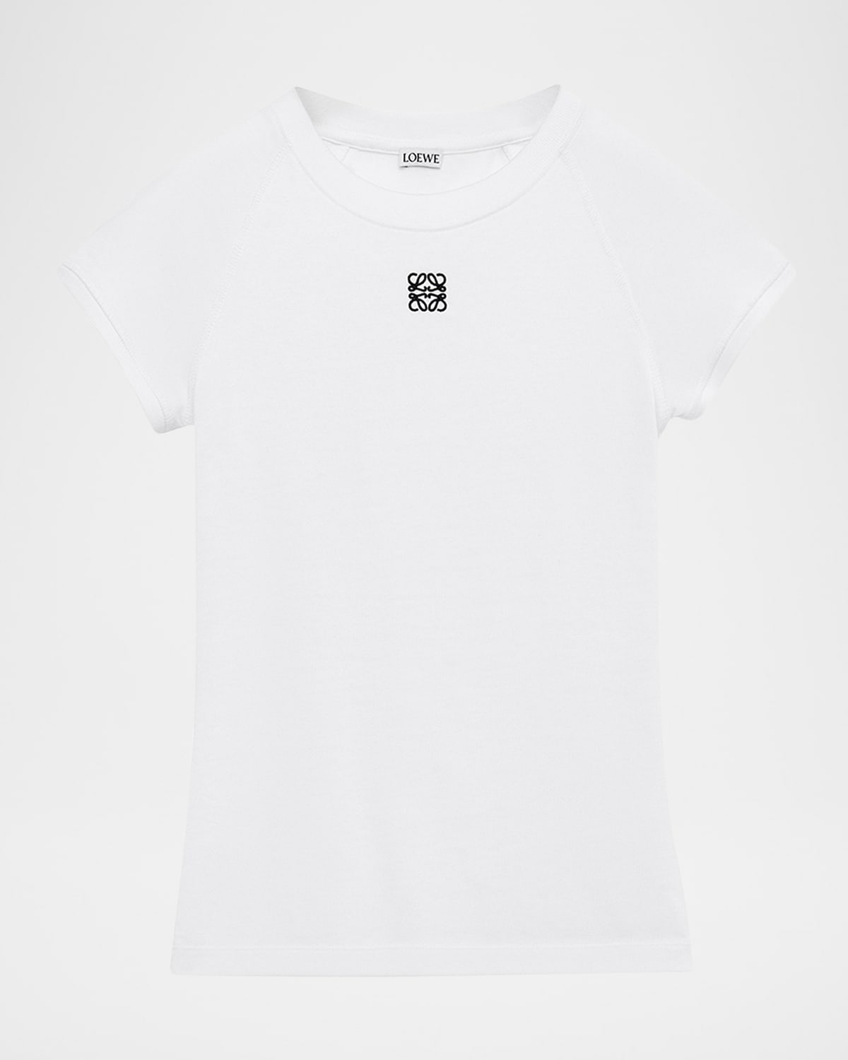 Loewe Ribbed Anagram Short-sleeve Tee In White