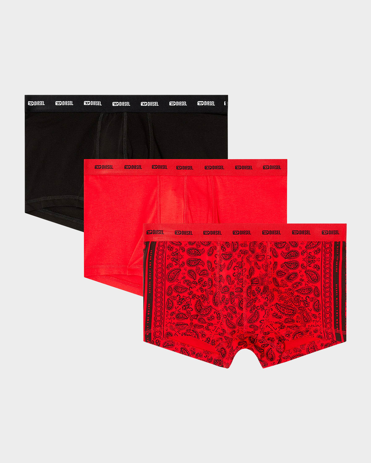 Men's Damien Assorted Stretch 3-Pack Boxer Briefs, Red