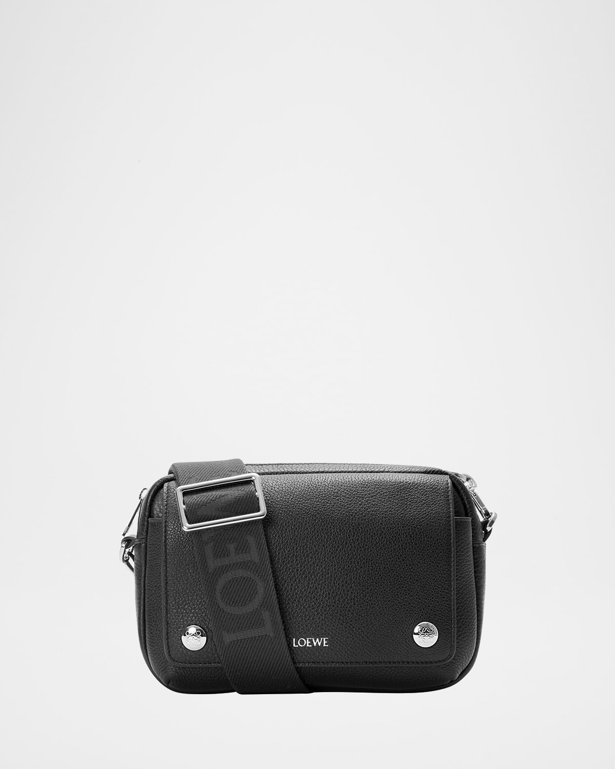 Loewe Small Pebble Leather Messenger Bag In Black