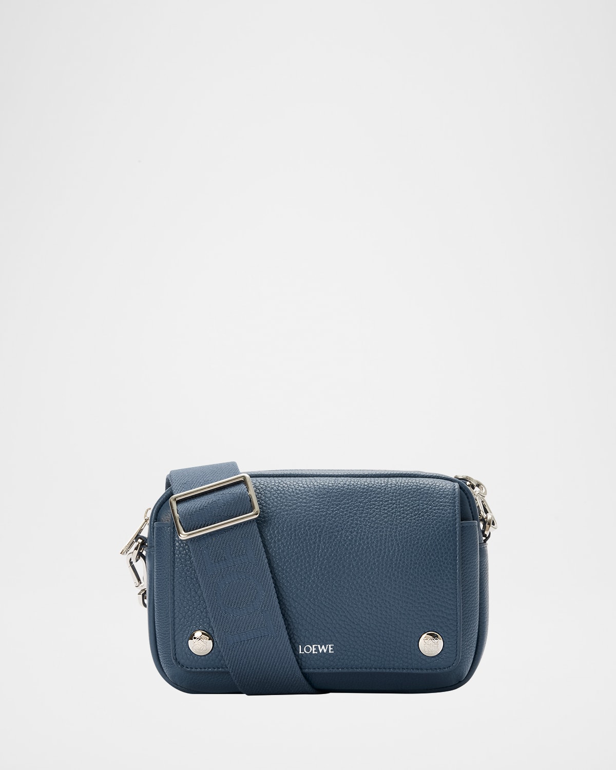 Loewe Small Pebble Messenger Bag In Supple Grained Calfskin In Purple