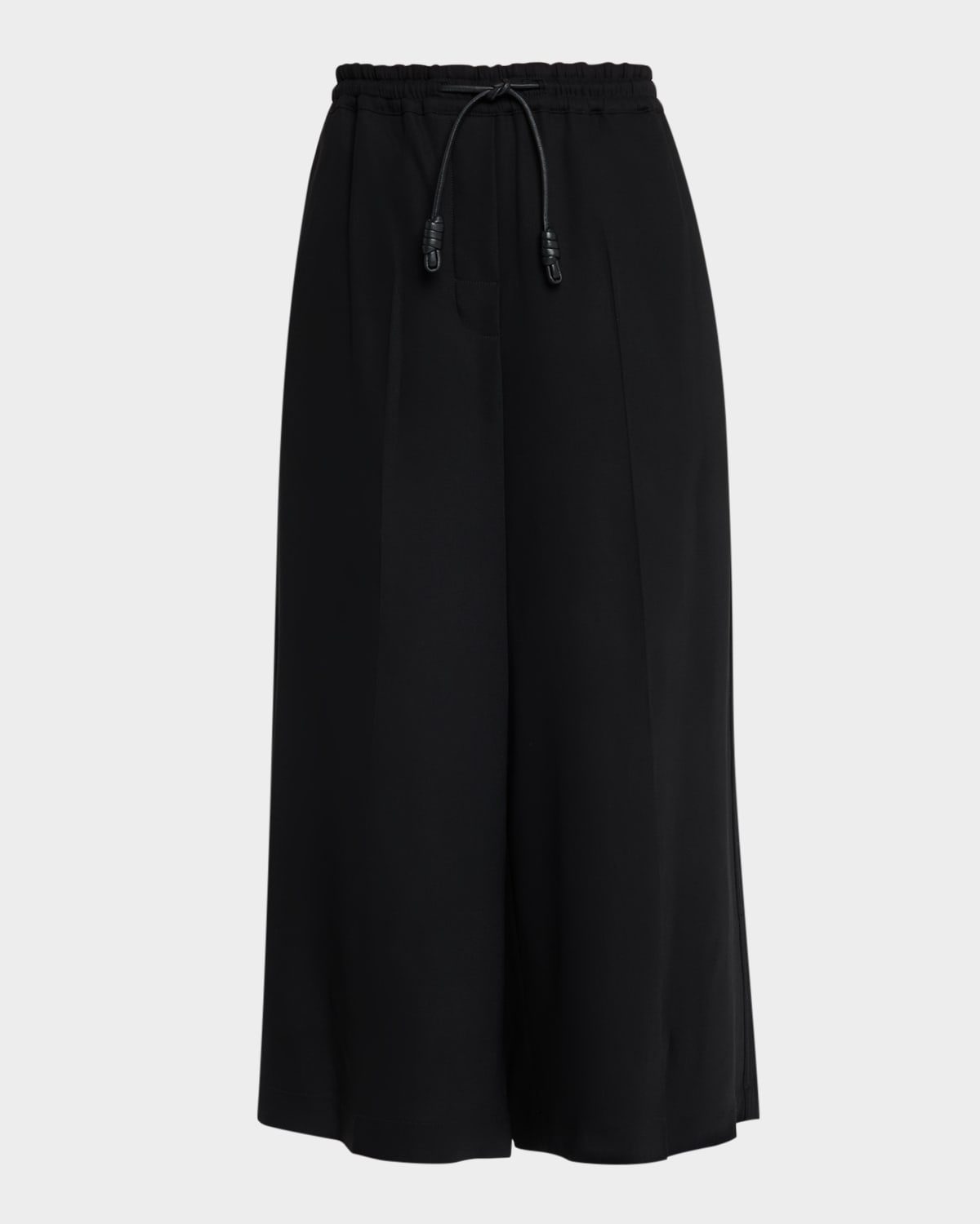Loewe Cropped Drawstring Trousers In Black