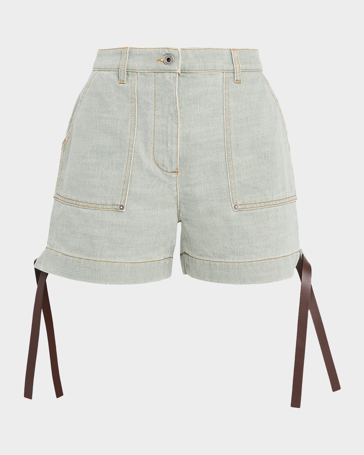 Loewe High-rise Cotton Cargo Shorts In Green