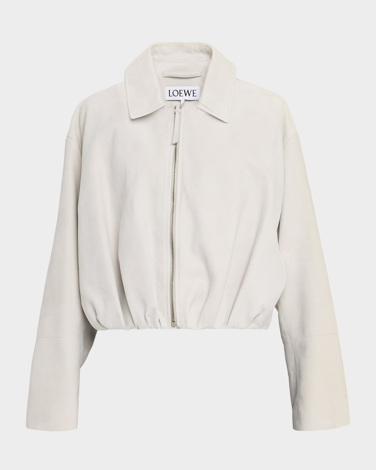 Loewe Suede Draped Bomber Jacket In Neutral