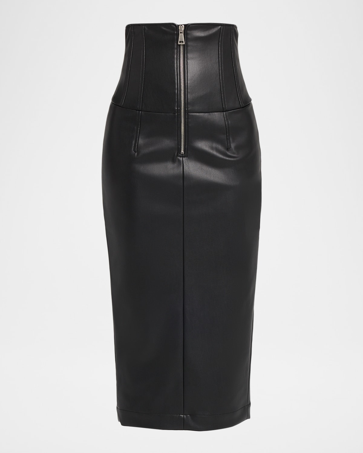 Versace Jeans Couture Faux Leather Corset Skirt In Black