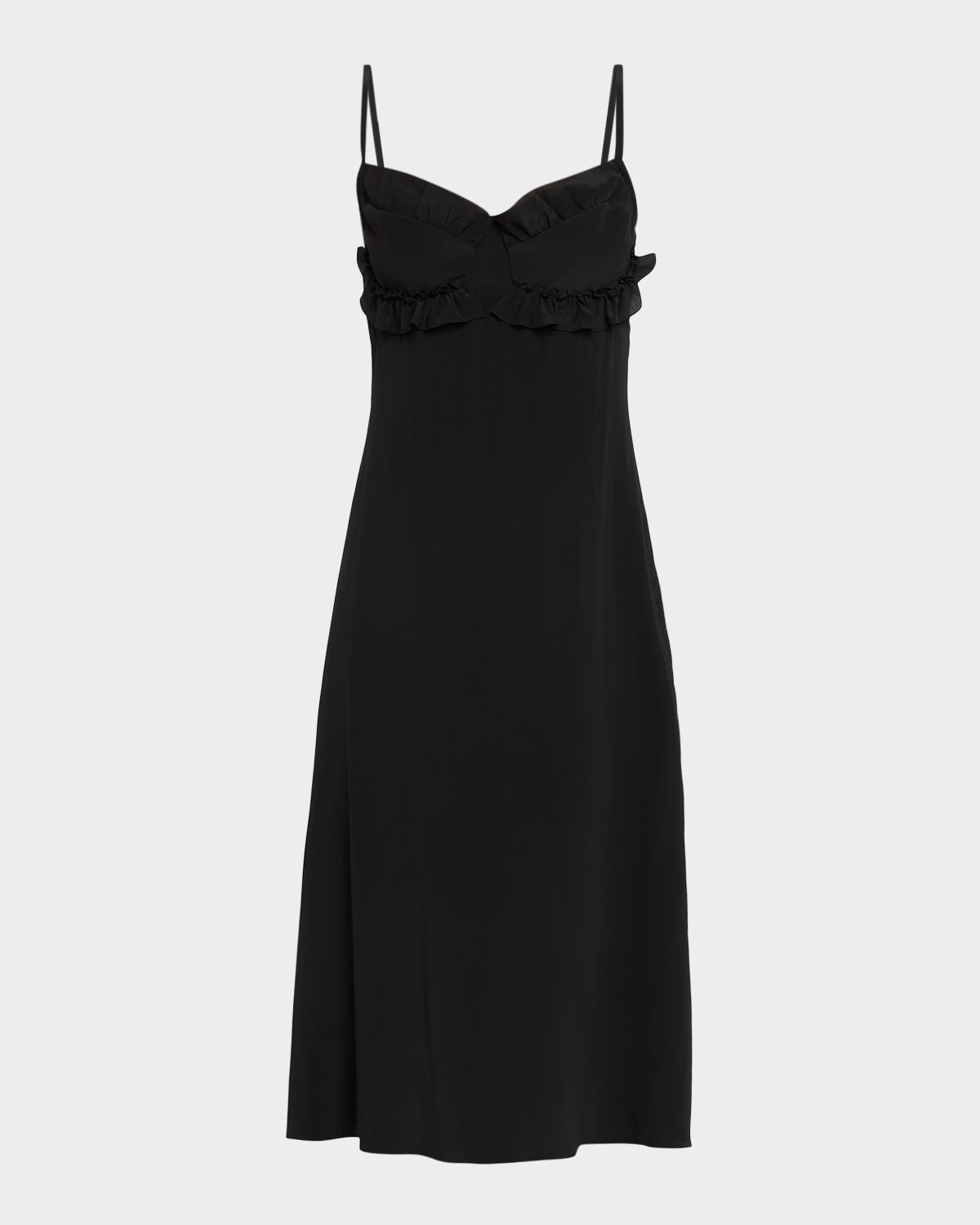 Simone Rocha Womens Black Ruffled Shoulder-straps Woven Midi Dress In Black