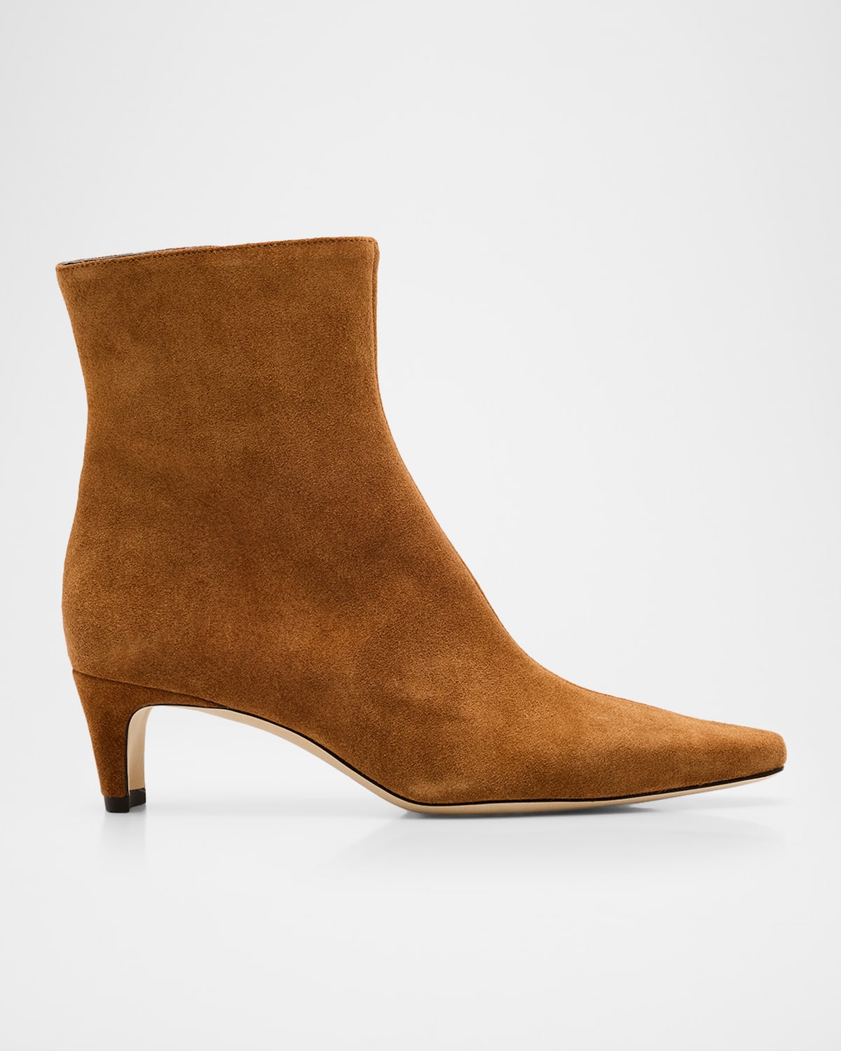 Staud Wally Suede Ankle Boots In Brown