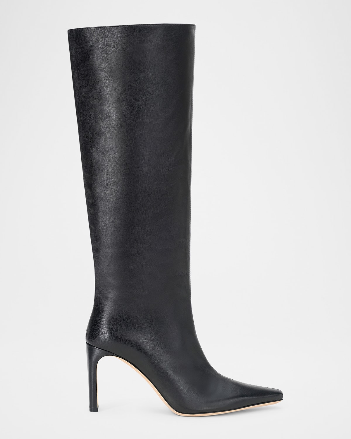 Staud Wally Leather Knee-high Boots In Black
