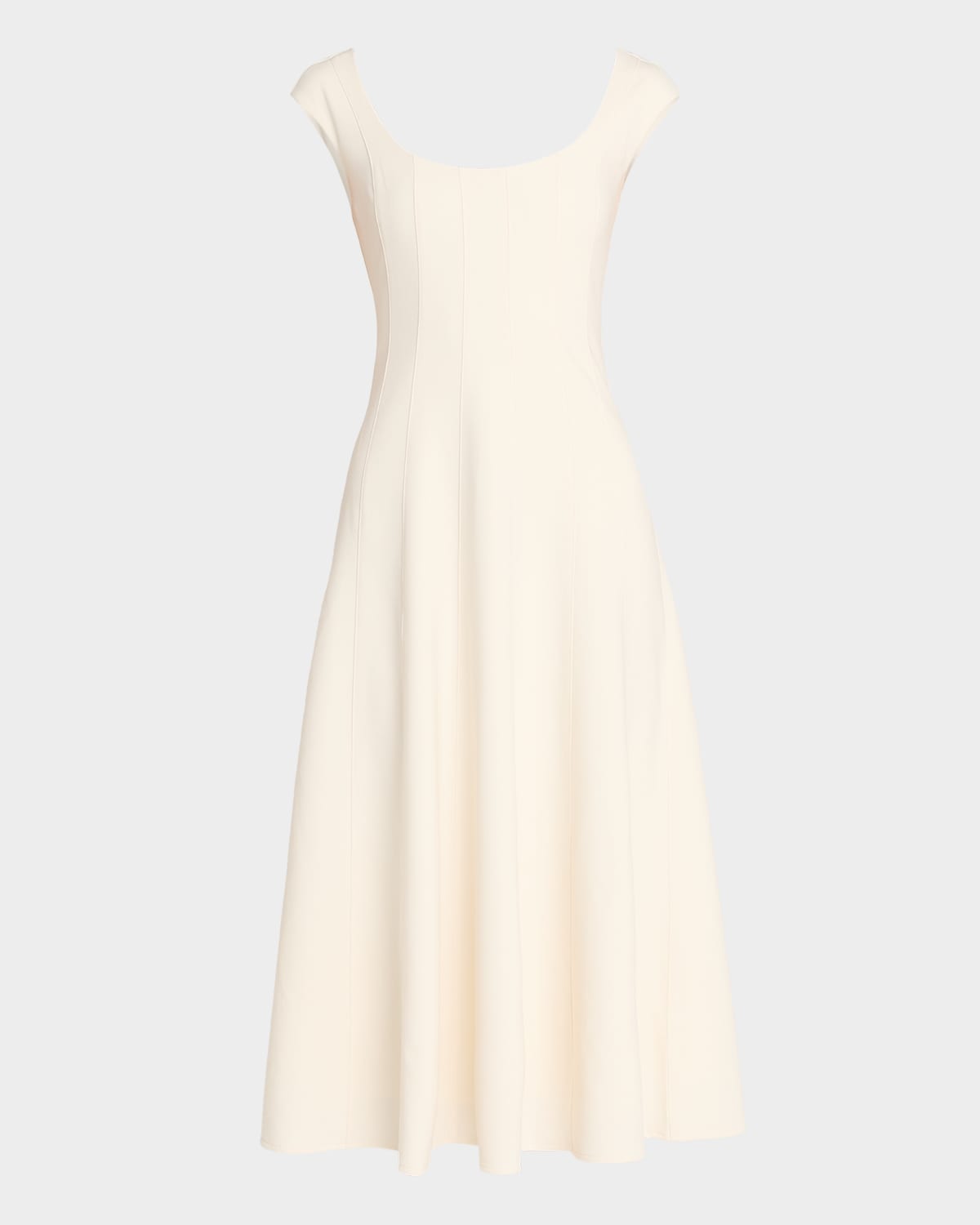Staud Charlotte A-line Midi Dress In Neutral