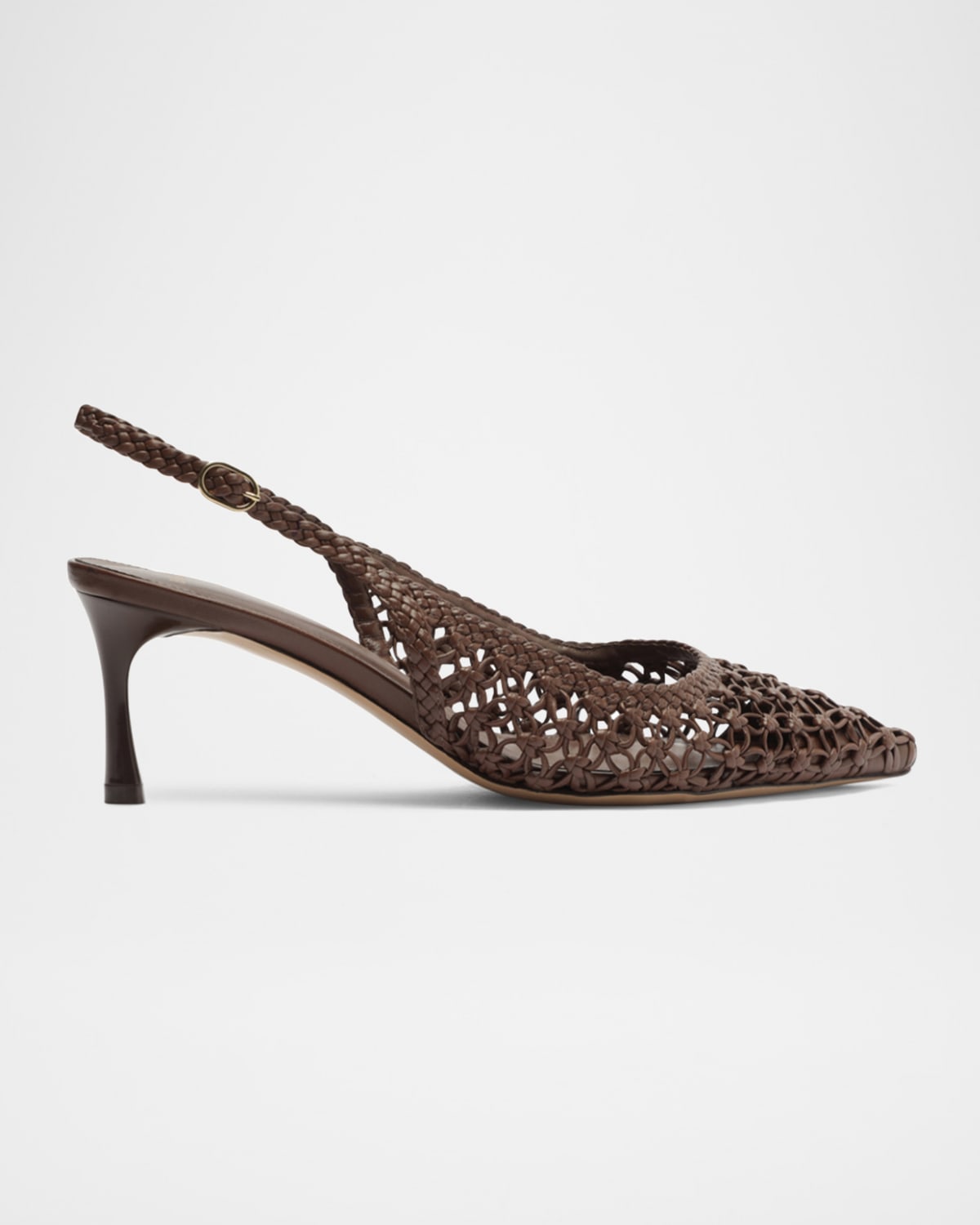 Jane Woven Leather Slingback Pumps