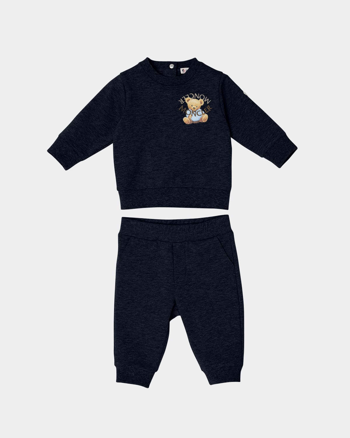 Moncler Boy's Teddy Bear Logo Sweatshirt & Sweatpants In Blue