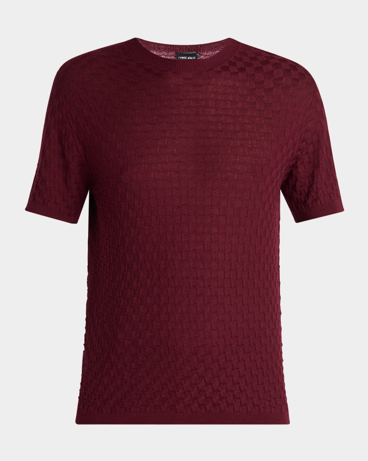 Giorgio Armani Short-sleeved Crew-neck Jumper In Cashmere And Silk