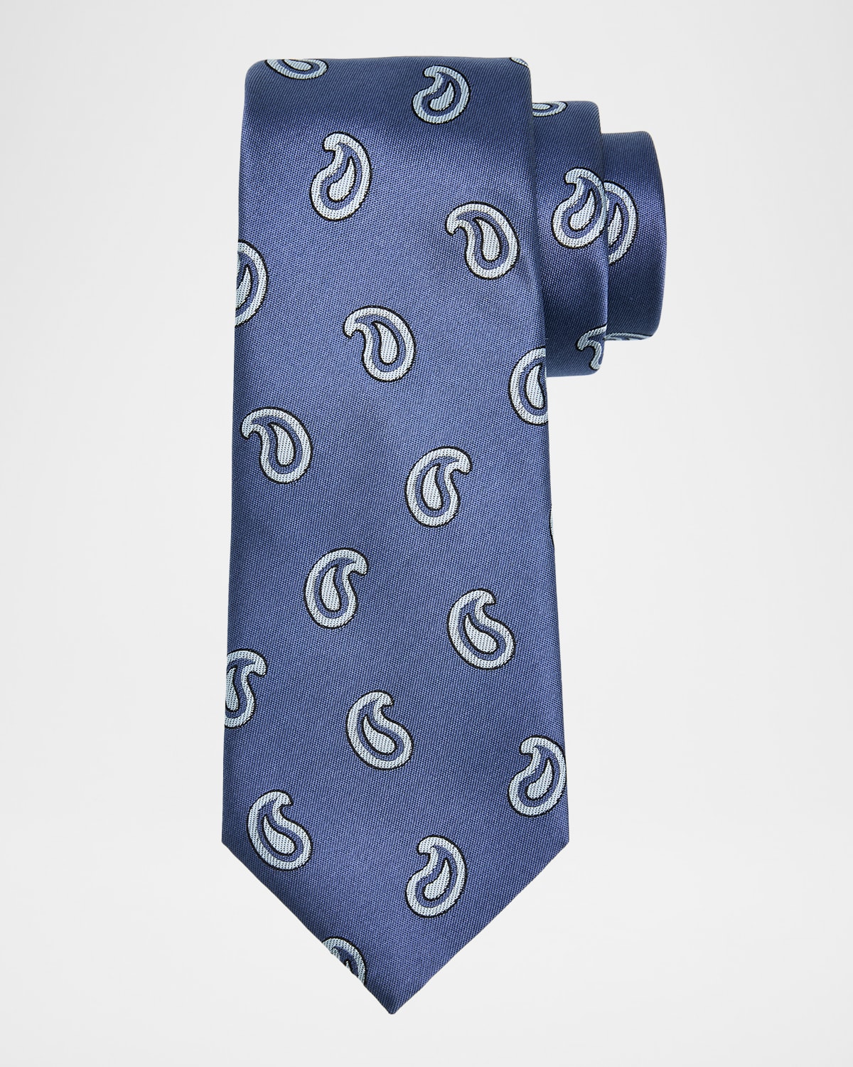 Giorgio Armani Men's Jumbo Paisley Silk Tie In Blue