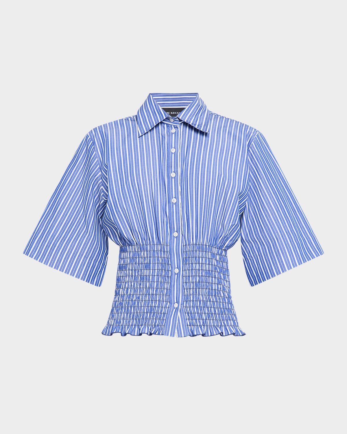 Brandon Maxwell The Harte Smocked Button-front Shirt