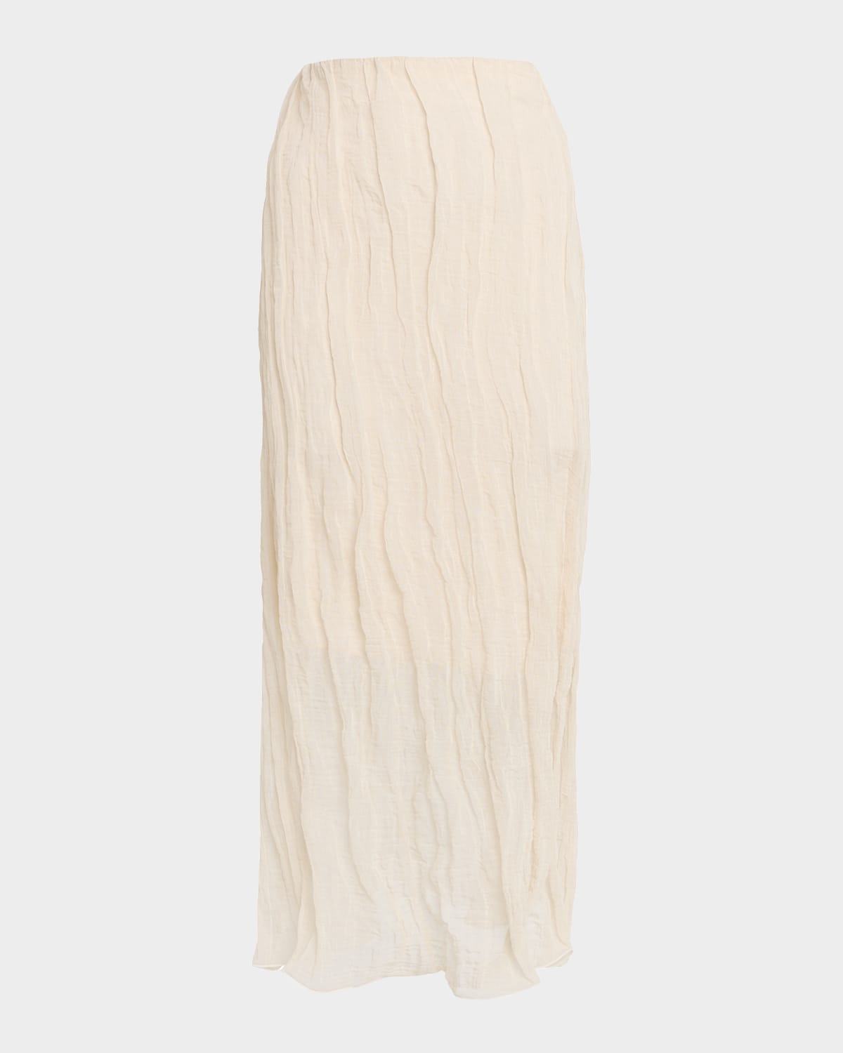 Brandon Maxwell James Crinkled Cotton Midi Skirt In Gray