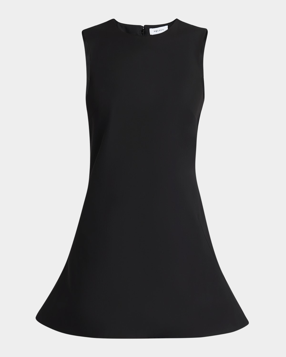 Alexander Mcqueen Flared A-line Sleeveless Mini Dress In Black