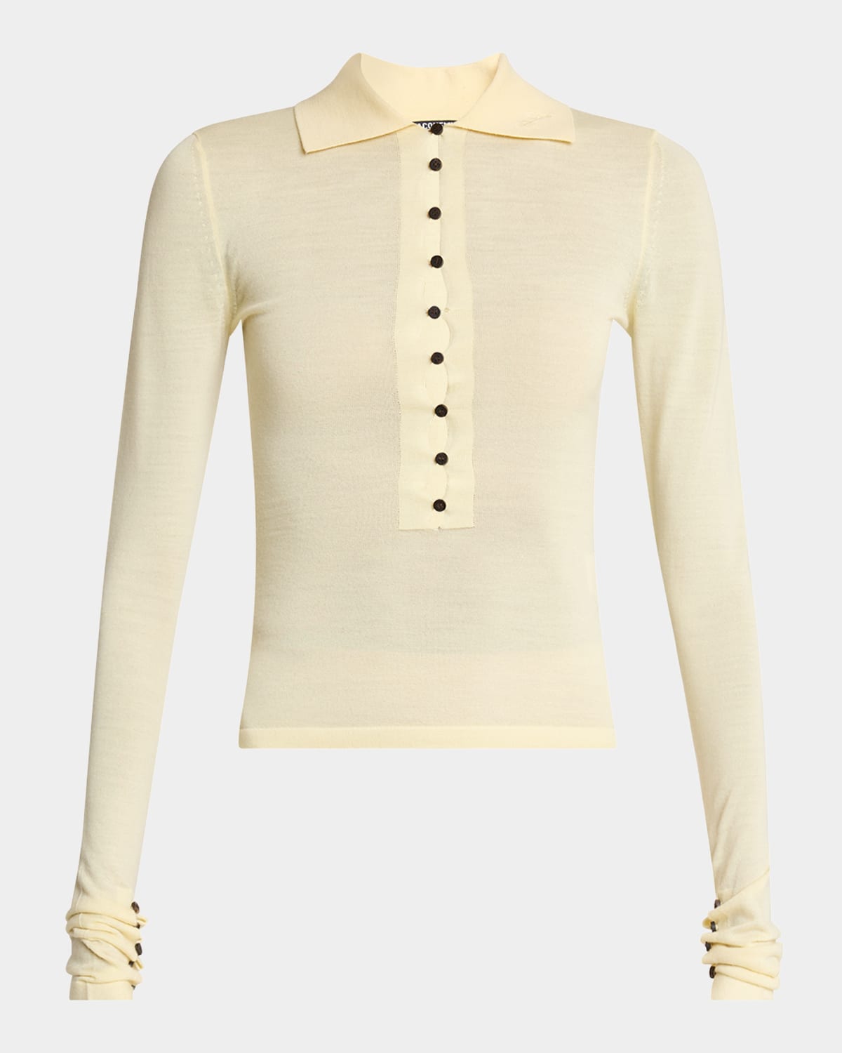 Jacquemus The Merino Polo Top In Gray