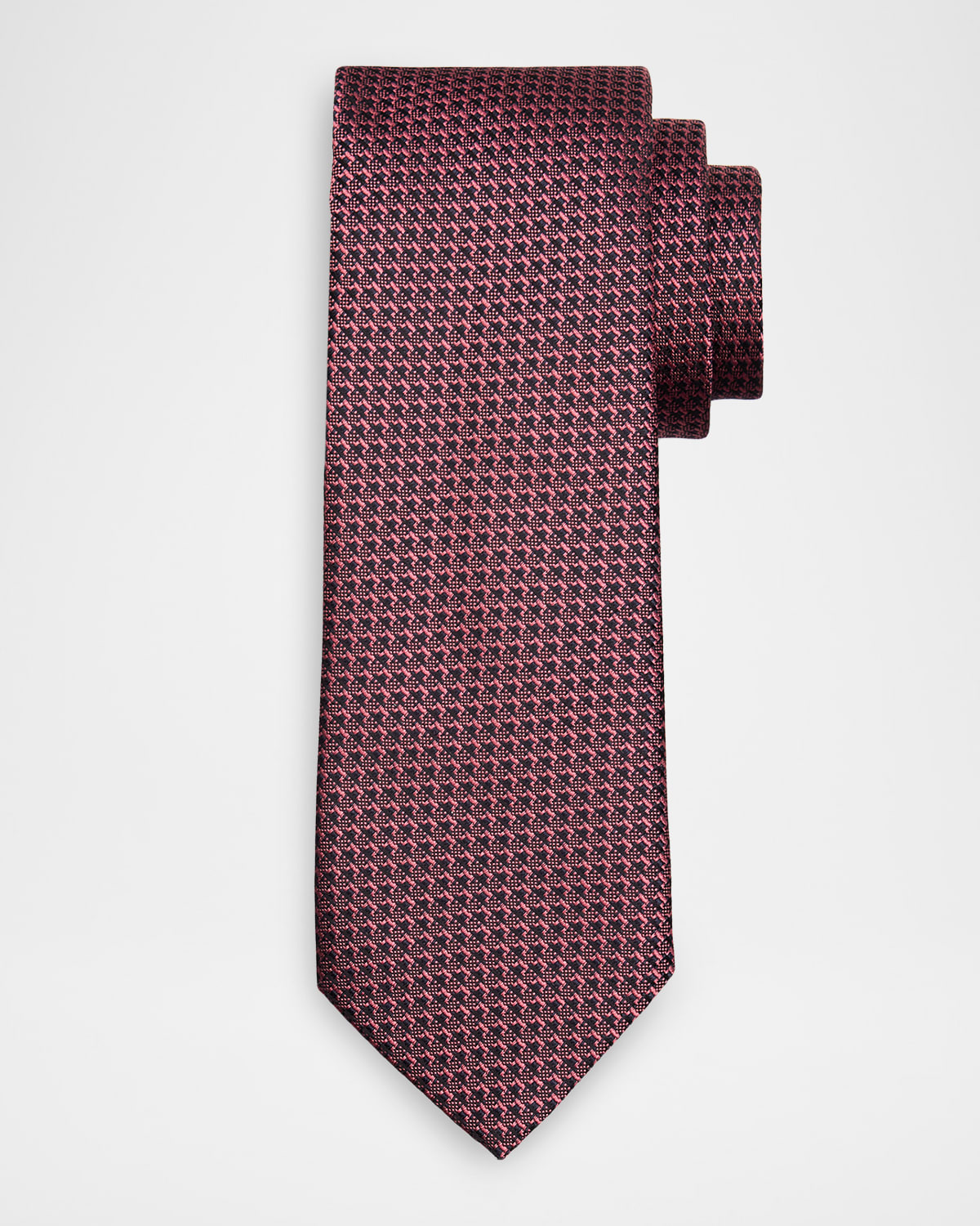 Canali Men's Houndstooth Silk Jacquard Tie In Purple